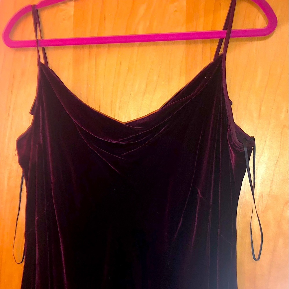 Stunning dark wine velvet evening dress